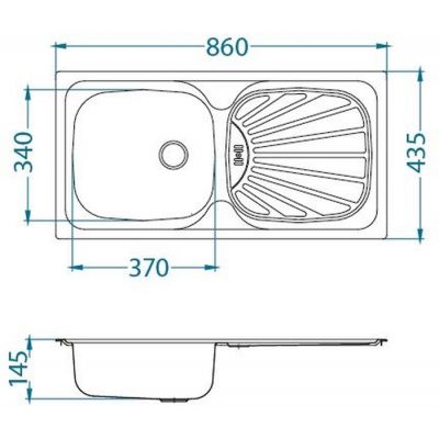 Alveus Basic 1008993 zlewozmywak stalowy 86x43.5 cm