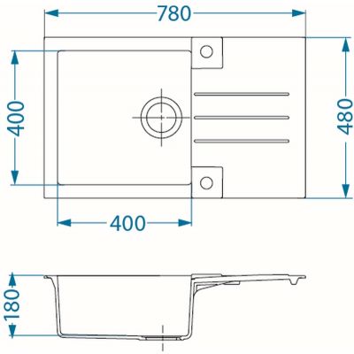 Alveus Rock 1203011 zlewozmywak granitowy 78x48 cm biały