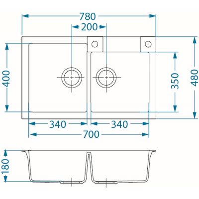 Alveus Rock 1219055 zlewozmywak granitowy 78x48 cm beżowy