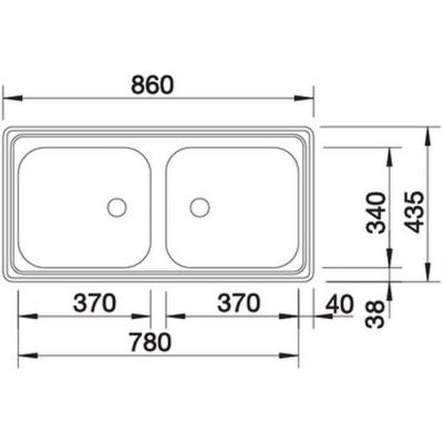 Blanco Top 500372 zlewozmywak stalowy 86x43.5 cm