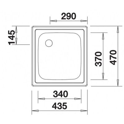Blanco Top 501065 zlewozmywak stalowy 47x43.5 cm