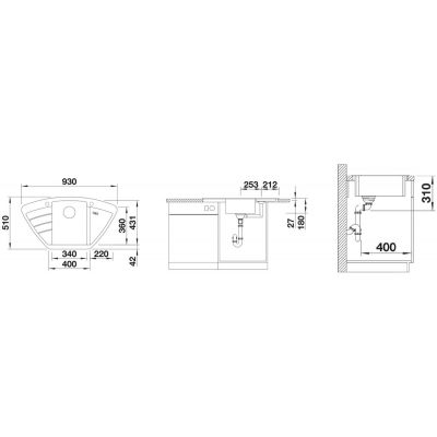 Blanco Zia 9 E 515074 zlewozmywak granitowy 93x51 cm