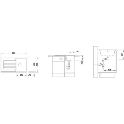 Blanco Zia 45 SL 516745 zlewozmywak granitowy 86x50 cm