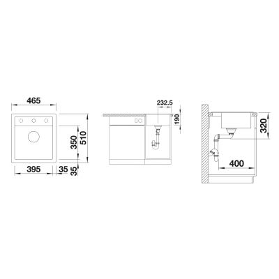 Blanco Dalago 45 517160 zlewozmywak granitowy 51x46.5 cm