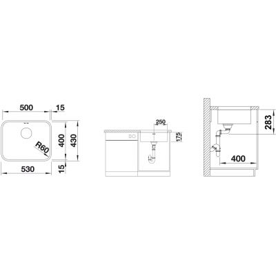 Blanco Supra 500-U 518205 zlewozmywak stalowy 53x43 cm stal