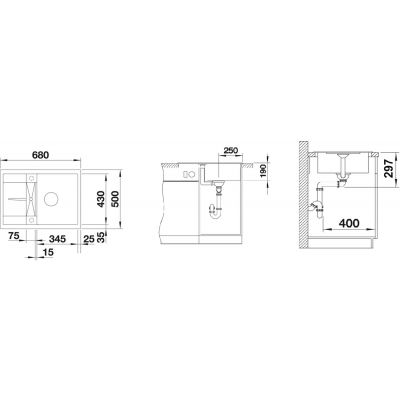 Blanco Metra 45 S Compact 519581 zlewozmywak granitowy 68x50 cm