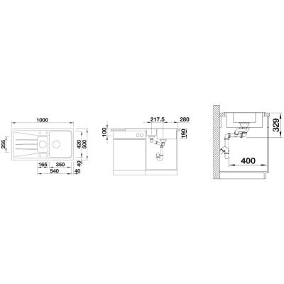 Blanco Sona 6 S 519852 zlewozmywak granitowy 100x50 cm
