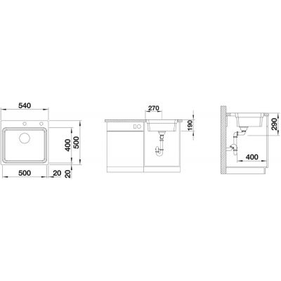 Blanco Etagon 500-IF/A 521748 zlewozmywak stalowy 54x50 cm