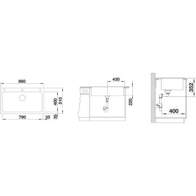 Blanco Naya XL 9 521813 zlewozmywak granitowy 86x51 cm