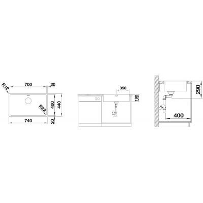 Blanco Andano 700-IF 522969 zlewozmywak stalowy 74x44 cm