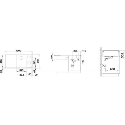 Blanco Axia III 6 S 523472 zlewozmywak granitowy 100x51 cm