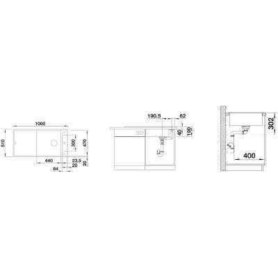 Blanco Axia III XL 6 S 523500 zlewozmywak granitowy 100x51 cm