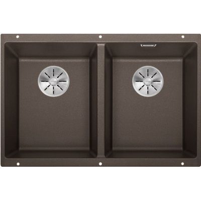 Blanco Subline 350/350-U 523583 zlewozmywak granitowy 72.5x40 cm brązowy