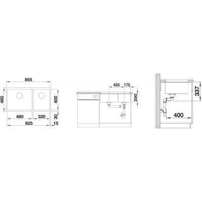 Blanco Subline 480/320-U 523591 zlewozmywak granitowy 82.5x40 cm brązowy