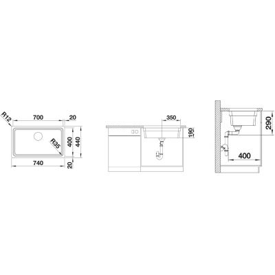 Blanco Etagon 700-U 524270 zlewozmywak stalowy 74x44 cm stal