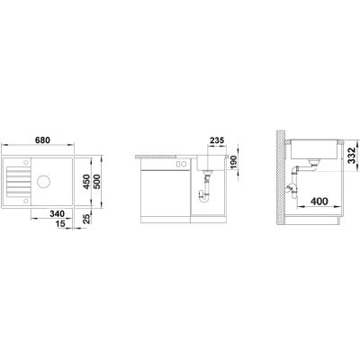 Blanco Zia 45 S Compact 524730 zlewozmywak granitowy 68x50 cm brązowy