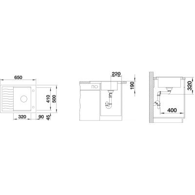 Blanco Elon 45 S 524821 zlewozmywak granitowy 65x50 cm