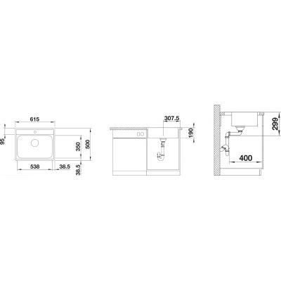 Blanco Lemis 6-IF 525108 zlewozmywak stalowy 61.5x50 cm