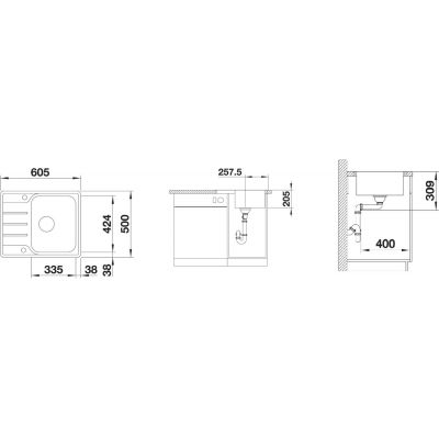 Blanco Lemis 45 S-IF 525114 zlewozmywak stalowy 60.5x50 cm