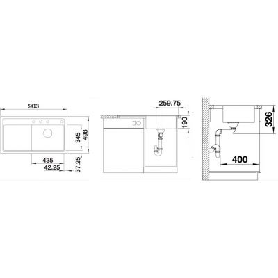 Blanco Zenar 5 S-F 526049 zlewozmywak granitowy 90.3x49.8 cm