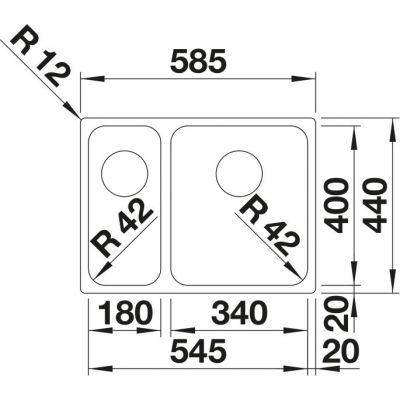 Blanco Solis 526131 zlewozmywak stalowy 58x44 cm