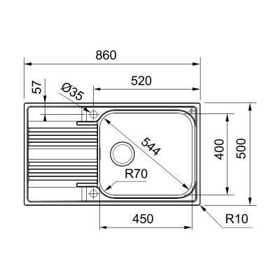 Franke Smart 1010368324 zlewozmywak stalowy 86x50 cm