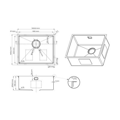 Oltens Hydda 71104100 zlewozmywak stalowy 54x44 cm stal
