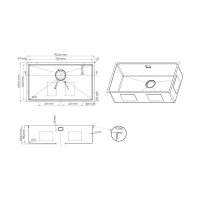 Oltens Hydda 71105100 zlewozmywak stalowy 76x44 cm stal