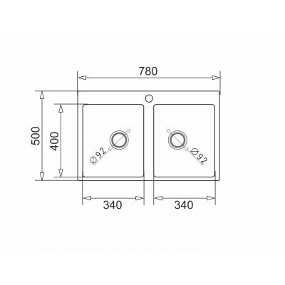 Pyramis Sparta 070053201 zlewozmywak granitowy 78x50 cm czarny