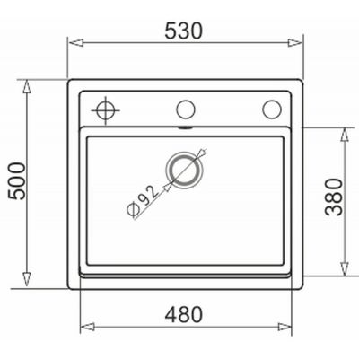 Pyramis Camea 070058201 zlewozmywak granitowy 53x50 cm czarny