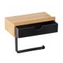 Wenko Bambusa 24754100 uchwyt na papier toaletowy czarny-drewno zdj.1