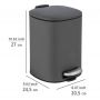 Wenko Alassio 24780100 kosz na śmieci 5 l szary zdj.2