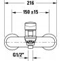 Duravit Wave WA5230000046 bateria wannowo-prysznicowa ścienna czarna zdj.3