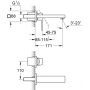 Grohe Eurocube 19895AL0 bateria umywalkowa podtynkowa brushed hard graphite zdj.2