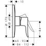 Hansgrohe Metris 31652000 bateria prysznicowa podtynkowa chrom zdj.2