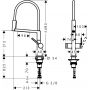 Hansgrohe Talis Select M54 PowderSpray 72861000 bateria kuchenna stojąca chrom-czarna zdj.2