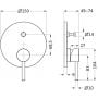 Herzbach Deep 18220035101 bateria wannowo-prysznicowa podtynkowa chrom zdj.2