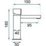 Rea Icon REAB5680 bateria umywalkowa stojąca czarny zdj.2