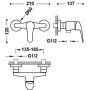 Tres Base Plus 21626710 bateria prysznicowa ścienna chrom zdj.2