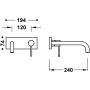 Tres Study 26230032NM bateria umywalkowa podtynkowa czarna zdj.2