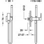 Tres Cuadro Exclusive 00612301AC bateria bidetowa z zestawem prysznicowym podtynkowa stal zdj.2