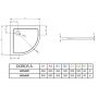 Radaway Doros A SDRA90900104S brodzik półokrągły 90x90 cm zdj.2