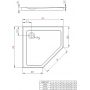 Radaway Doros PT SDRPT80800104S brodzik pięciokątny 80x80 cm biały zdj.2