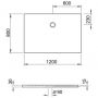 Kronenbach Cube KBMD1280AS brodzik prostokątny 120x80 cm biały zdj.2