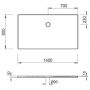 Kronenbach Cube KBMD1480 brodzik prostokątny 140x80 cm biały zdj.2
