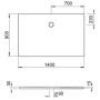Kronenbach Cube KBMD1490 brodzik prostokątny 140x90 cm biały zdj.2