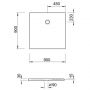 Kronenbach Cube KBMD9090 brodzik kwadratowy 90x90 cm biały zdj.2