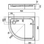 Novellini City MNQ8010014D30 brodzik półokrągły 100x80 cm zdj.2