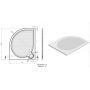 Vayer Virgo 100080001222000 brodzik półokrągły 100x80 cm biały zdj.2
