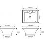 Aqualine 49411 umywalka 49.5x41.5 cm prostokątna biały zdj.2